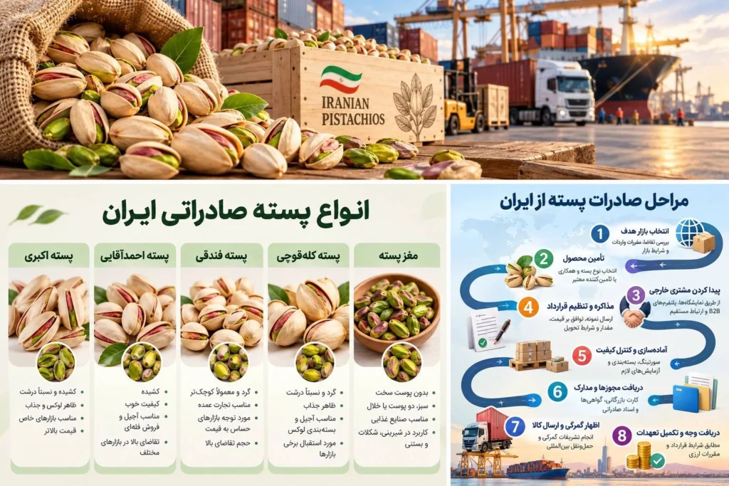 اینفوگرافیک-صادرات-انواع-پسته